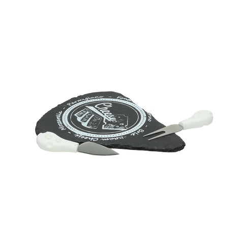 Set de 3 platos y cuchillos para queso