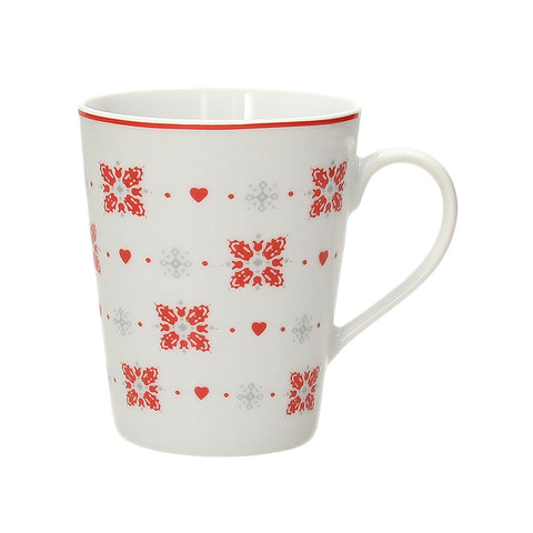 Taza con diseño rojo de 380cc