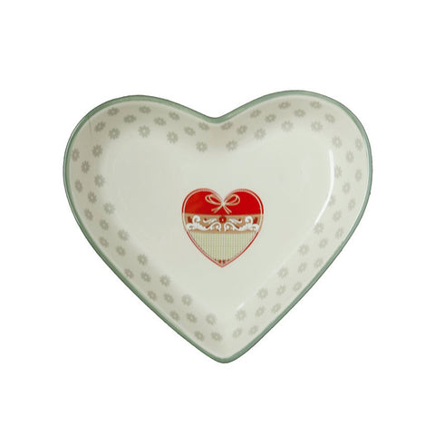 Bandeja de cerámica con diseño de corazón