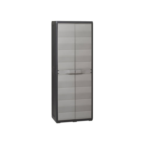 Armario Elegance con estantes completos negro/gris topo