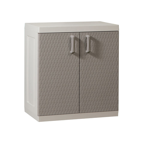 Mueble Rattan Mega bajo gris claro/topo