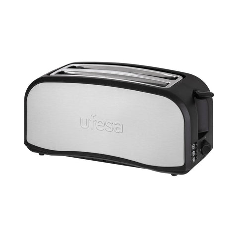 Tostadora de 2 ranuras para 4 rebanadas de acero 1400w