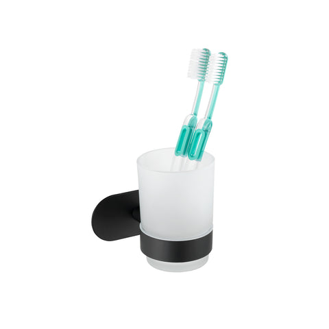 Vaso portacepillos negro Turbo-Loc