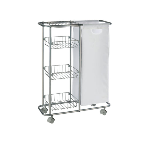 Carrito de cocina estrecho de 3 niveles con bolsa