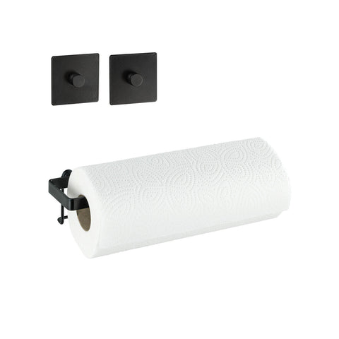 Portarrollos de cocina de pared de acero negro