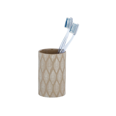 Portacepillos de cerámica Tupian beige