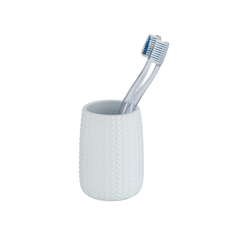 Portacepillos de dientes de cerámica blanca