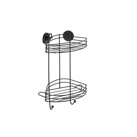 Estante de esquina Vacuum-Loc de 2 niveles negro