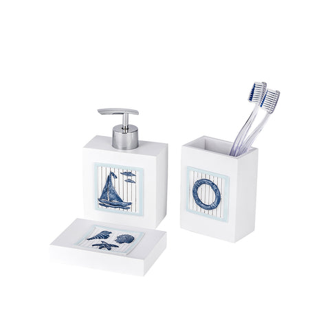 Set de accesorios de baño de poliresina Nautic