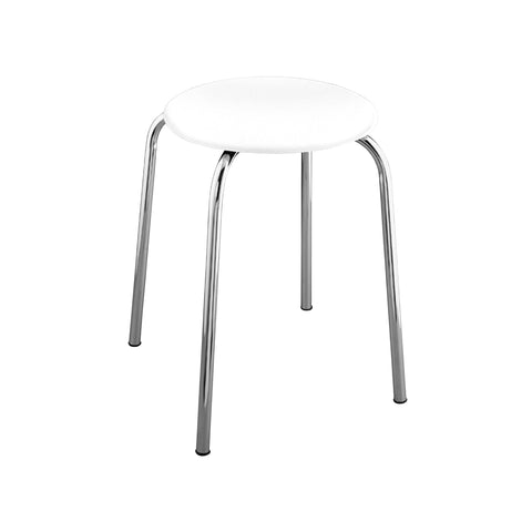 Taburete de baño de acero blanco