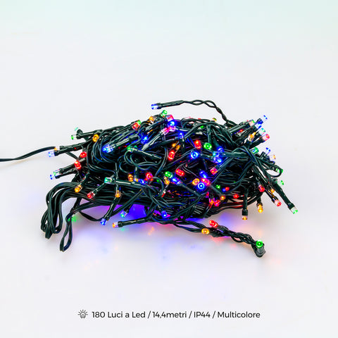Cadena luminosa de 180 luces LED IP44
