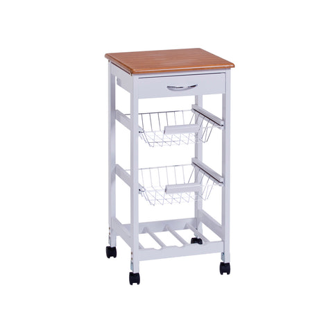Carrito de cocina blanco de 3 niveles