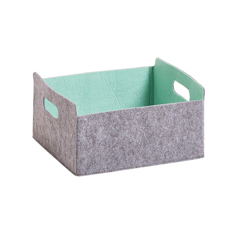 Cesta de fieltro gris/azul claro 31x26x15,5cm