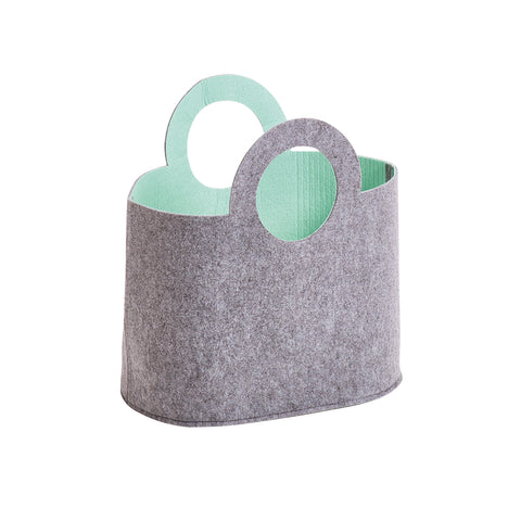 Cesta de fieltro gris/azul claro 40x25x40cm
