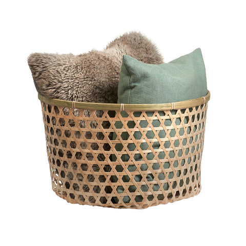 Cesta organizadora de bambú trenzado 41x24,5x41cm