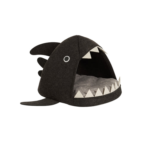Cama de fieltro para mascotas Tiburón antracita 45x38x34cm