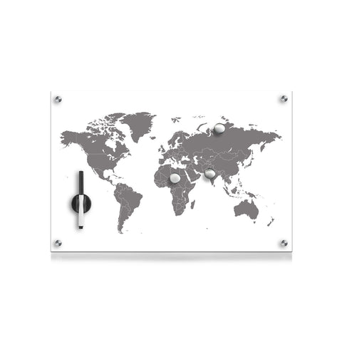 Pizarra de vidrio con efecto mapamundi 60x40cm