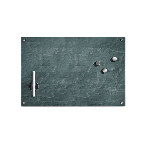 Tablero de notas de vidrio 60×40 cm – Magnético, diseño antracita