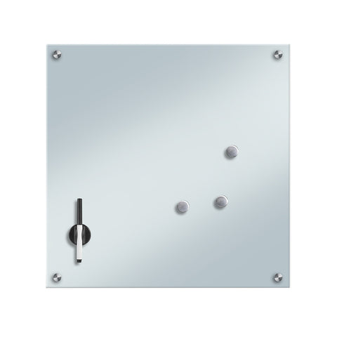 Pizarra de notas de vidrio blanca 55x55 Cm
