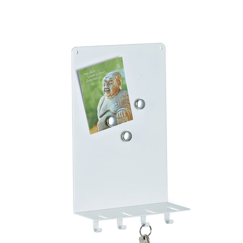 Panel de notas con llavero blanco