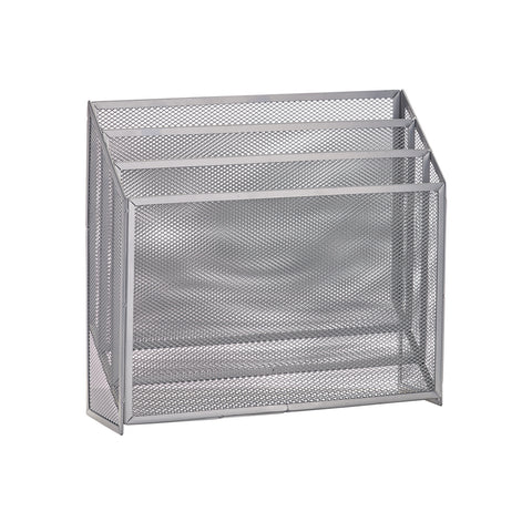 Revistero de metal plateado 32x9x29,5cm