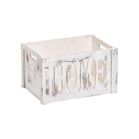 Caja organizadora de madera blanca 35x25x20cm