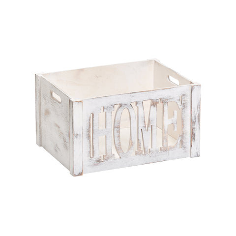 Caja organizadora de madera blanca 40x30x22cm