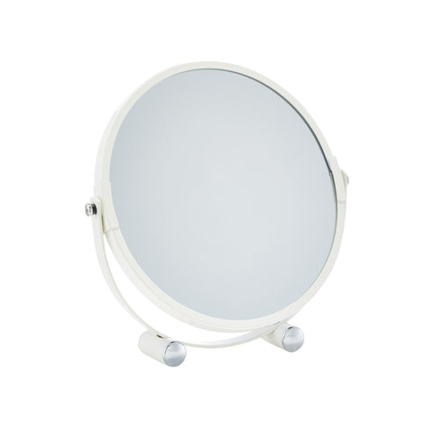 Espejo de maquillaje de metal blanco D. 18,5