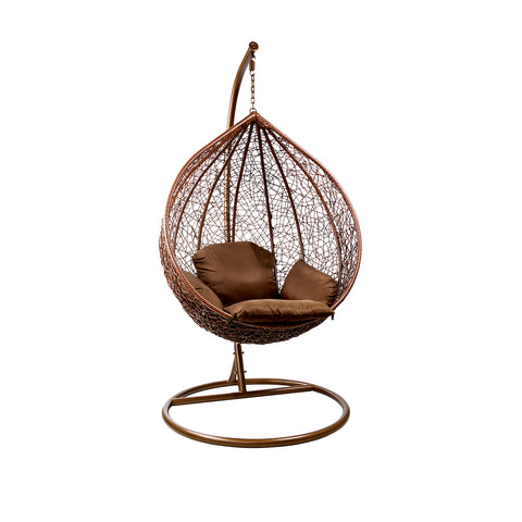 Silla colgante mecedora de ratán con cojín