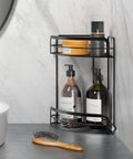 immagine-4-feridras-angoliera-per-doccia-a-2-ripiani-in-acciaio-nero-22x30x22cm-ean-8056471560187