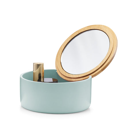 immagine-5-zeller-specchio-portagioie-rotondo-in-poliresina-menta-ean-4003368187365
